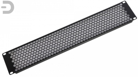 Фальшпанель в шкаф 19" 2U перфорированная, цвет черный
