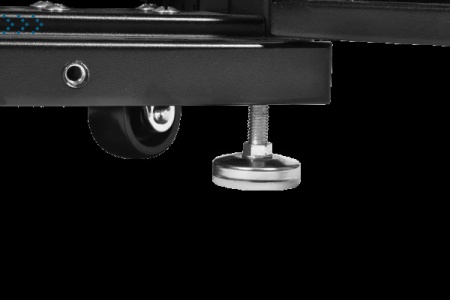 Шкаф серверный напольный 48U (800 × 1000) дверь перфорированная, задние двойные перфорированные, цвет черный