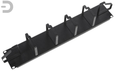 Органайзер кабельный горизонтальный 19" 2U, 6 колец, цвет черный