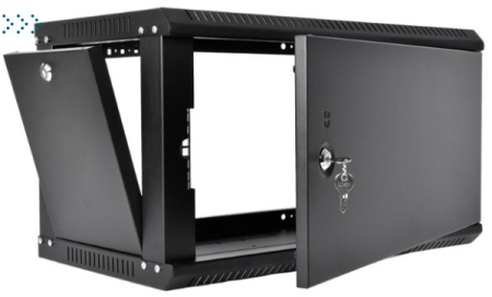 Шкаф телекоммуникационный настенный разборный ЭКОНОМ 9U (600 × 350) дверь металл, цвет черный