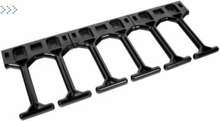 Вертикальный кабельный органайзер с пластиковыми пальцами, 6 пальцев