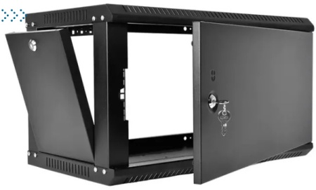 Шкаф телекоммуникационный настенный разборный ЭКОНОМ 9U (600 × 520) дверь металл, цвет черный