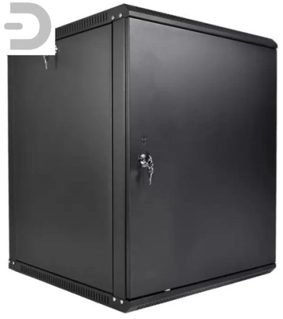 Шкаф телекоммуникационный настенный разборный ЭКОНОМ 15U (600 × 520) дверь металл, цвет черный