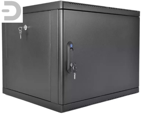 Шкаф телекоммуникационный настенный разборный 9U (600 × 520) съемные стенки, дверь металл, цвет черный