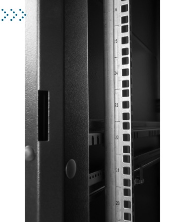 Шкаф телекоммуникационный напольный ПРОФ универсальный 42U (600x1000) дверь стекло, чёрный, в сборе