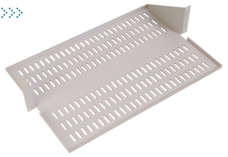 Полка для стойки перфорированная консольная 2U с центральным креплением, глубина 300 мм