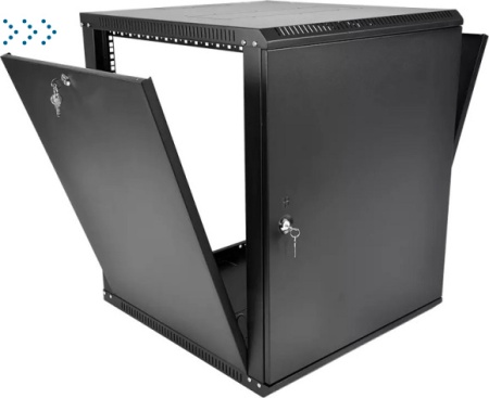 Шкаф телекоммуникационный настенный разборный ЭКОНОМ 12U (600 × 650) дверь металл, цвет черный