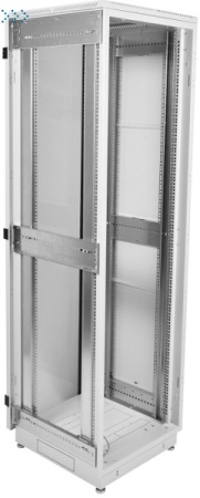 Шкаф телекоммуникационный напольный 42U (600 × 1000) дверь перфорированная, задние двойные перф.