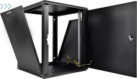 Шкаф телекоммуникационный настенный разборный ЭКОНОМ 12U (600 × 650) дверь металл, цвет черный