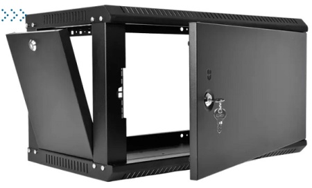 Шкаф телекоммуникационный настенный разборный ЭКОНОМ 6U (600 × 650) дверь металл, цвет черный