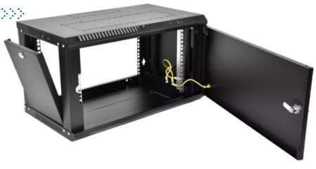 Шкаф телекоммуникационный настенный разборный ЭКОНОМ 6U (600 × 650) дверь металл, цвет черный