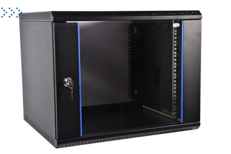 Шкаф телекоммуникационный настенный разборный 18U (600х650) дверь стекло, цвет черный