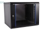 Шкаф телекоммуникационный настенный разборный 18U (600х650) дверь стекло, цвет черный