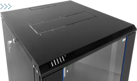 Шкаф телекоммуникационный настенный разборный 15U (600х350) дверь стекло, цвет черный