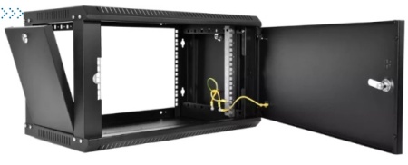 Шкаф телекоммуникационный настенный разборный ЭКОНОМ 6U (600 × 650) дверь металл, цвет черный