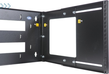 Кронштейн телекоммуникационный настенный 12U, регулируемая глубина 300-450 мм, цвет черный