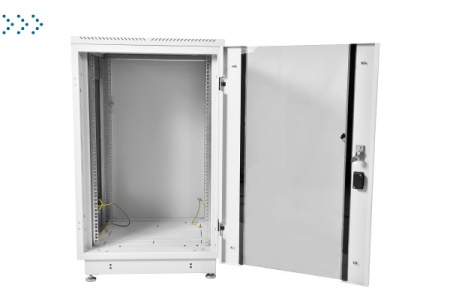 Шкаф телекоммуникационный напольный 18U (600x600) дверь стекло, цвет чёрный