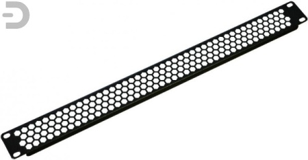 Фальшпанель в шкаф 19" 1U перфорированная, цвет черный