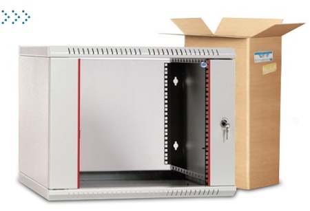 Шкаф телекоммуникационный настенный разборный 15U (600х350) дверь стекло