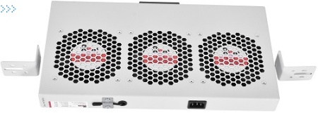 Модуль вентиляторный 19" 1U, 3 вентилятора, регул. глубина 200-310 мм с контроллером