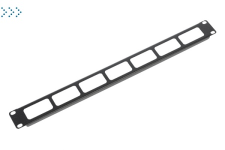 Органайзер кабельный горизонтальный 19" 1U с окнами для кабеля, цвет черный
