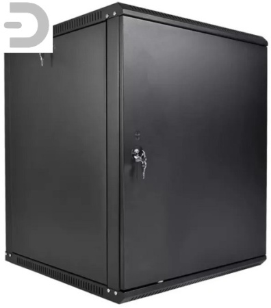 Шкаф телекоммуникационный настенный разборный ЭКОНОМ 12U (600 × 520) дверь металл, цвет черный