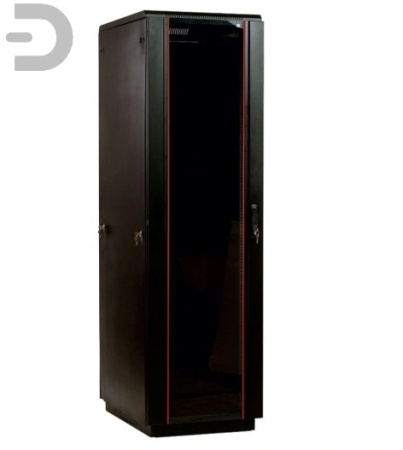 Шкаф телекоммуникационный напольный 42U (600x600) дверь стекло, цвет чёрный