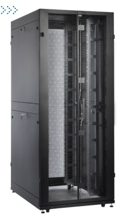 Шкаф серверный ПРОФ напольный 42U (800x1200) дверь перфор., задние двойные перфор., черный, в сборе