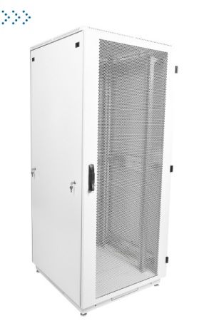 Шкаф серверный напольный 48U (600 × 1000) дверь перфорированная, задние двойные перфорированные