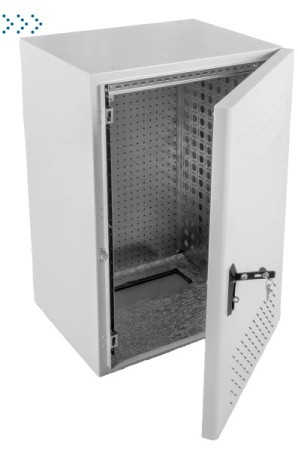 Шкаф уличный всепогодный настенный укомпл. 12U (Ш600 × Г300), нерж. сталь, комплектация Т1-IP54