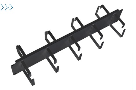 Органайзер кабельный горизонтальный двусторонний 19" 2U, 9 колец, цвет черный