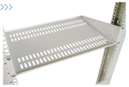 Полка перфорированная консольная 2U, глубина 200 мм, цвет черный