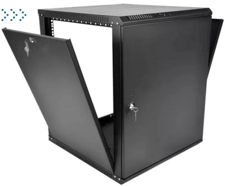 Шкаф телекоммуникационный настенный разборный ЭКОНОМ 12U (600 × 520) дверь металл, цвет черный