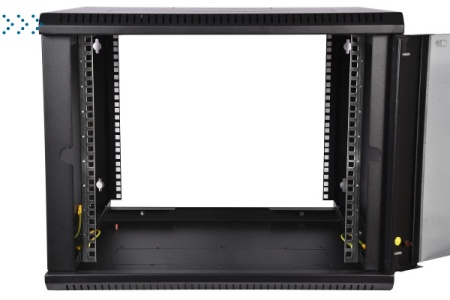 Шкаф телекоммуникационный настенный разборный 18U (600х650) дверь стекло, цвет черный