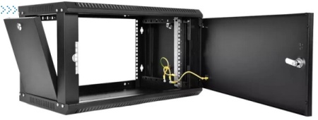 Шкаф телекоммуникационный настенный разборный ЭКОНОМ 9U (600 × 520) дверь металл, цвет черный