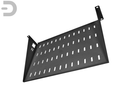 Полка перфорированная консольная 2U, глубина 300 мм, цвет черный
