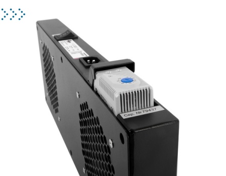 Модуль вентиляторный, 2 вентилятора с терморегулятором, чёрный