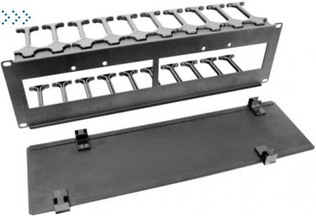 Органайзер кабельный горизонтальный с пластиковыми пальцами 19" 3U