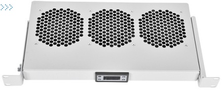 Модуль вентиляторный 19" 1U, 3 вентилятора, регул. глубина 200-310 мм с контроллером