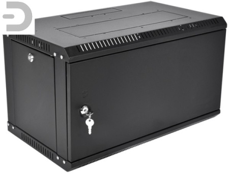 Шкаф телекоммуникационный настенный разборный ЭКОНОМ 9U (600 × 350) дверь металл, цвет черный