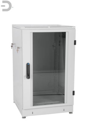 Шкаф телекоммуникационный напольный 18U (600x600) дверь стекло