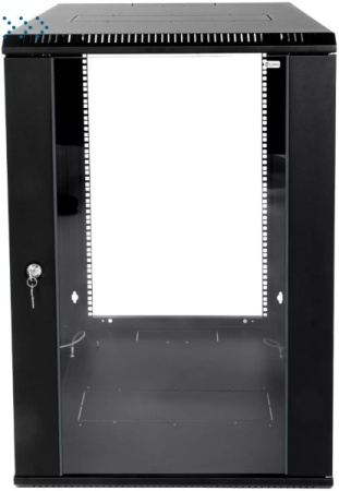 Шкаф телекоммуникационный настенный разборный 15U (600х350) дверь стекло, цвет черный