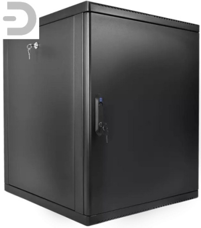 Шкаф телекоммуникационный настенный разборный 12U (600 × 650) съемные стенки, дверь металл, цвет черный