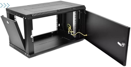 Шкаф телекоммуникационный настенный разборный ЭКОНОМ 9U (600 × 520) дверь металл, цвет черный