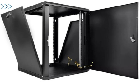 Шкаф телекоммуникационный настенный разборный ЭКОНОМ 12U (600 × 520) дверь металл, цвет черный