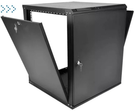 Шкаф телекоммуникационный настенный разборный ЭКОНОМ 15U (600 × 520) дверь металл, цвет черный