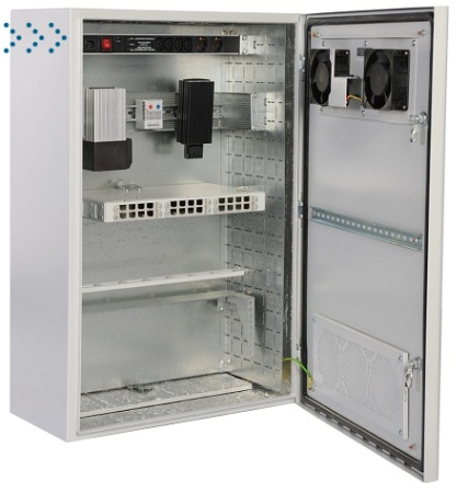 Шкаф уличный всепогодный настенный 12U (600х500), передняя дверь вентилируемая