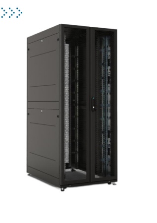 Шкаф серверный ПРОФ напольный 48U (800 × 1200) двери двойные перф. 2 шт., черный, в сборе