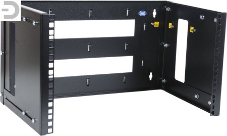 Кронштейн телекоммуникационный настенный 3U, регулируемая глубина 300-450 мм, цвет черный
