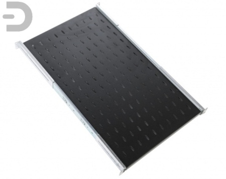 Полка перфорированная выдвижная с телескопическими направляющими, глубина 620 мм, цвет черный